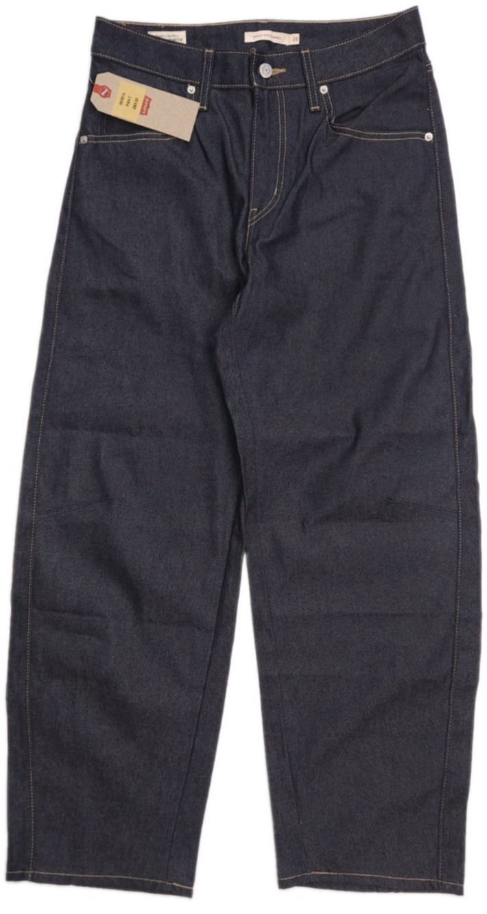 Levi's Premium Baggy Dad Barrel Jeans Womens 28x30 BIG E Dark Indigo Blue Denim